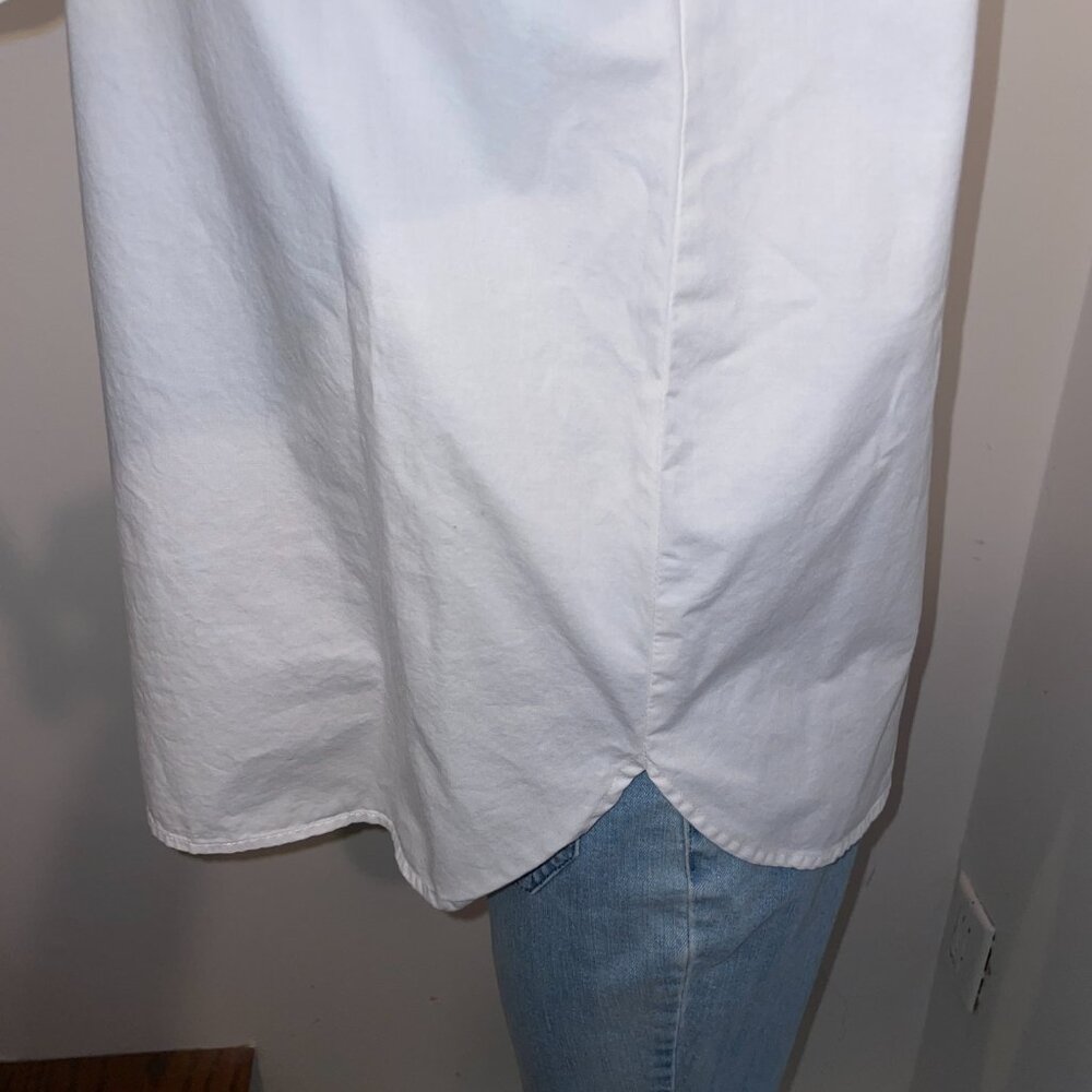 JOA Los Angeles long sleeve top tie detail at wrist cotton white medium - Picture 4 of 7